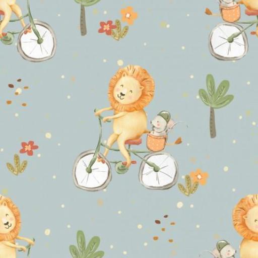 LEONES EN BICICLETA    ( EN 10 TEJIDOS DISTINTOS ) [0]