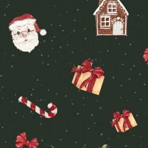 PAPA NOEL Y REGALOS NAVIDAD VERDE       ( EN 10 TEJIDOS DISTINTOS )  [0]