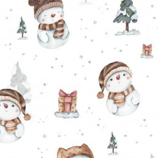 MUÑECO DE NIEVE BLANCO    ( EN 10 TEJIDOS DISTINTOS )  [0]