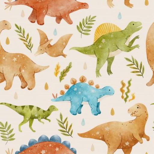 DINOSAURIOS BEIG     (  en 10 tejidos distintos ) 