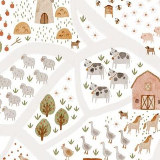 MAPA DE PEQUEÑA GRANJA     (  en 10 tejidos distintos ) 