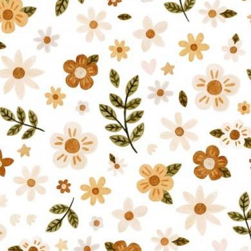    PEQUEÑAS FLORES ACUARELA SOBRE FONDO BLANCO    (  en 10 tejidos distintos ) 