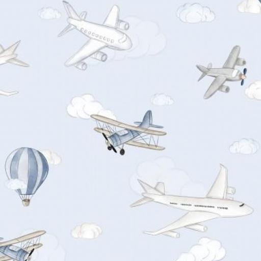 AVIONES EN EL CIELO AZUL     ( EN 10 TEJIDOS DISTINTOS )  [0]