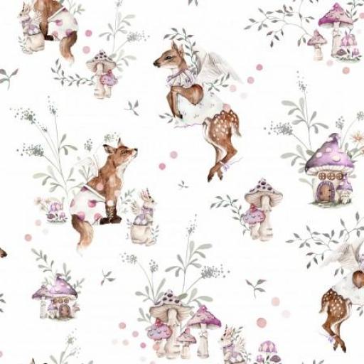 BOSQUE MÁGICO RETRO ROSA    ( EN 10 TEJIDOS DISTINTOS )