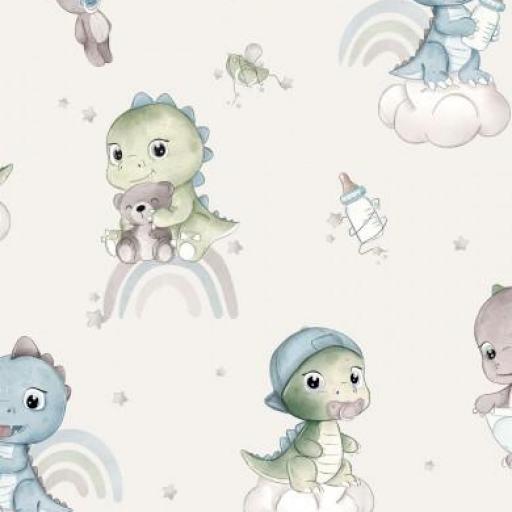 BEBÉ DINOSAURIO BEIG       ( EN 10 TEJIDOS DISTINTOS )