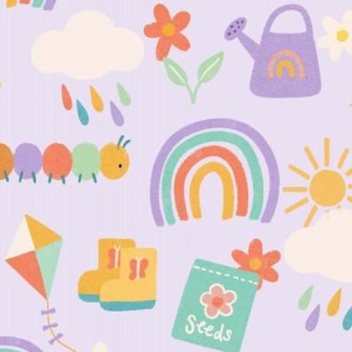 ORUGAS Y ARCOIRIS LILA  ( EN 10 TEJIDOS DISTINTOS )  [0]