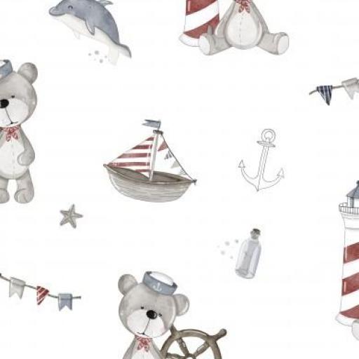 OSITOS MARINO BLANCO ( EN 10 TEJIDOS DISTINTOS )