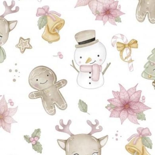 LINDA NAVIDAD BLANCO      ( EN 10 TEJIDOS DISTINTOS )