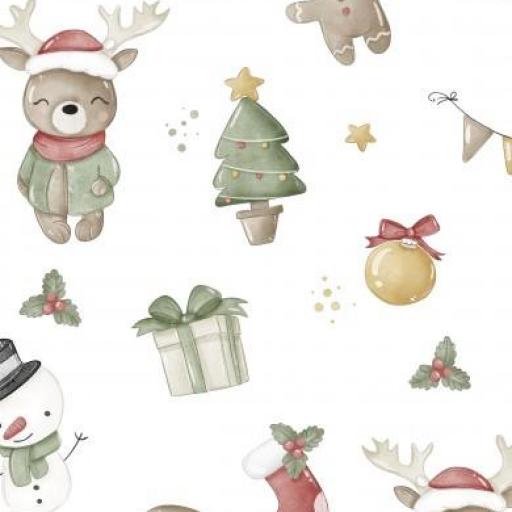 OSO DE NAVIDAD BLANCO     ( EN 10 TEJIDOS DISTINTOS )