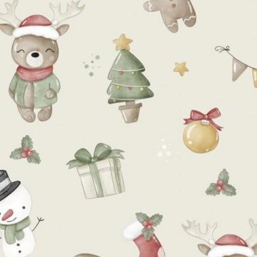 OSO DE NAVIDAD BEIG    ( EN 10 TEJIDOS DISTINTOS ) [0]