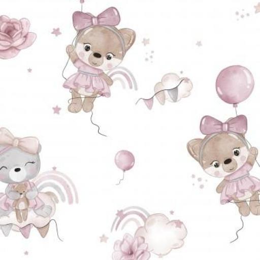 OSITA DE PELUCHE ROSA / BLANCO 