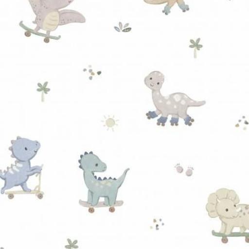 PEQUEÑOS DINOSAURIOS PATINES BLANCO      ( EN 10 TEJIDOS DISTINTOS )  [0]