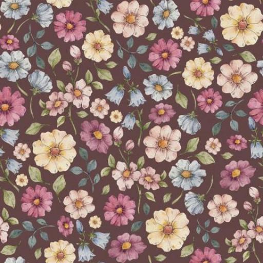 PEQUEÑAS FLORES BORGOÑA ( EN 10 TEJIDOS DISTINTOS )
