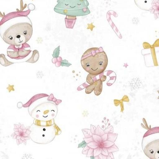   CHICA RENO DE NAVIDAD BLANCO   ( EN 10 TEJIDOS DISTINTOS )