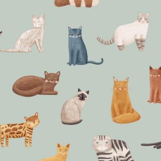 RAZAS DE GATOS MENTA  ( EN 10 TEJIDOS DISTINTOS )  [0]