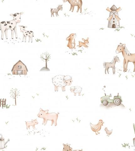 VIDA EN LA GRANJA BLANCO ( EN 10 TEJIDOS DISTINTOS )