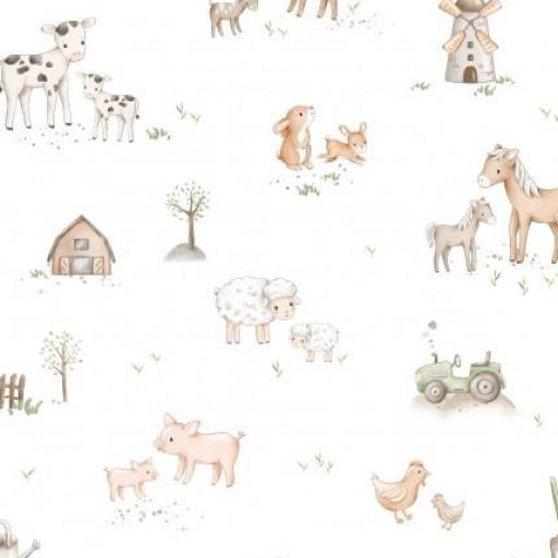 VIDA EN LA GRANJA BLANCO      ( EN 10 TEJIDOS DISTINTOS )  [0]