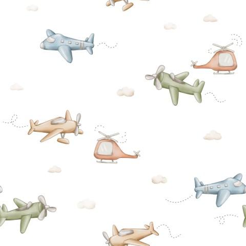 PEQUEÑOS AVIONES DE COLORES BLANCO ( EN 10 TEJIDOS DISTINTOS )