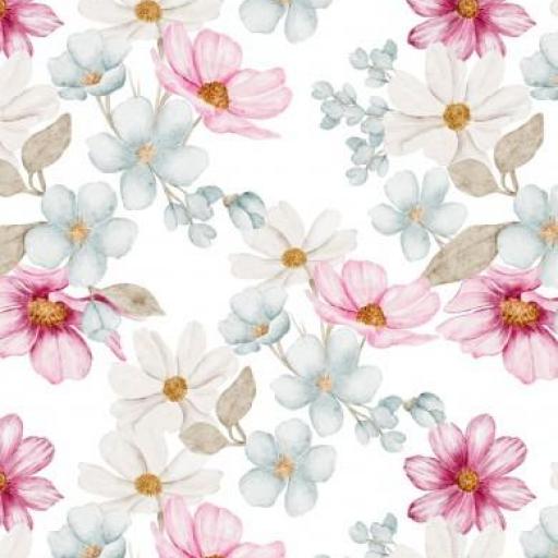 FLORES DE PRIMAVERA BLANCO   ( EN 10 TEJIDOS DISTINTOS )  [0]