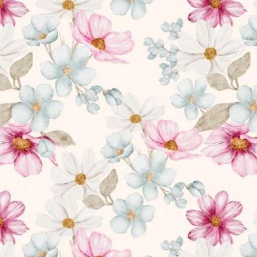 FLORES DE PRIMAVERA CREMA     ( EN 10 TEJIDOS DISTINTOS )  [0]