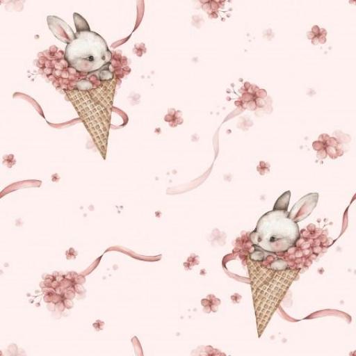 DULCE CONEJITO DE HELADO ROSA     ( EN 10 TEJIDOS DISTINTOS )  [0]