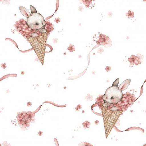 DULCE CONEJITO DE HELADO BLANCO      ( EN 10 TEJIDOS DISTINTOS ) 