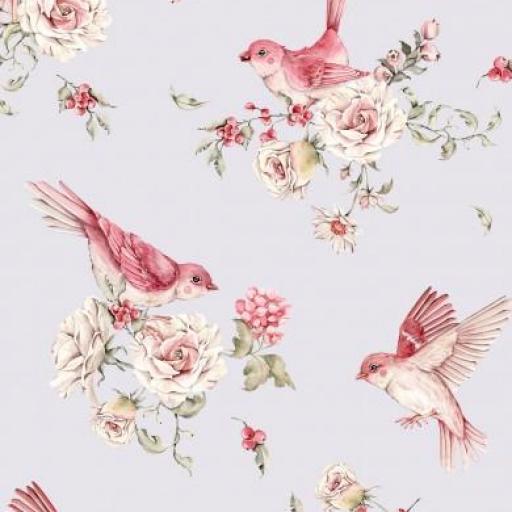 PÁJAROS Y FLORES AZUL      (  EN 10 TEJIJDOS DISTINTOS )  [0]