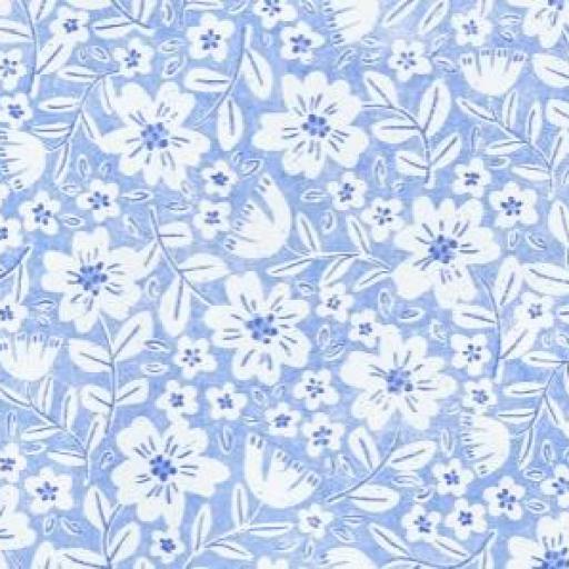 FLORES  BÁSICAS AZUL    (  EN 10 TEJIJDOS DISTINTOS ) 