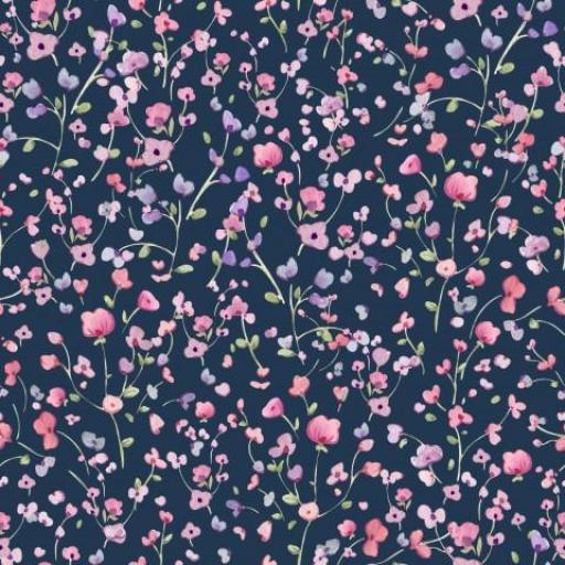 FLORAL PARMA  NAVY      (  en 10 tejidos distintos ) 