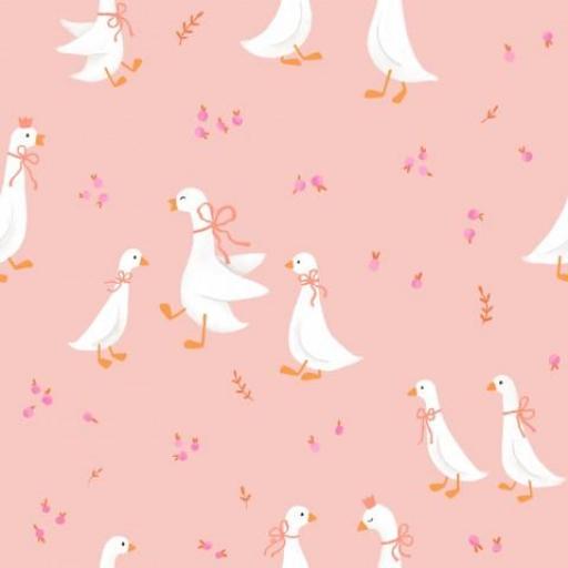 GANSOS  FONDO ROSA     (  en 10 tejidos distintos )  [0]