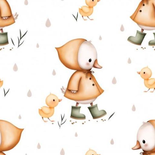 PATO BAJO LA LLUVIA         (  en 10 tejidos distintos ) 