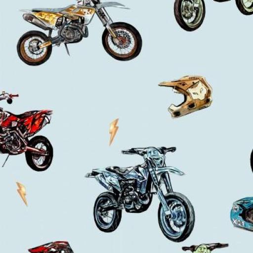 MOTOCROSS AZUL   (EN 10 TEJIDOS DISTINTOS )