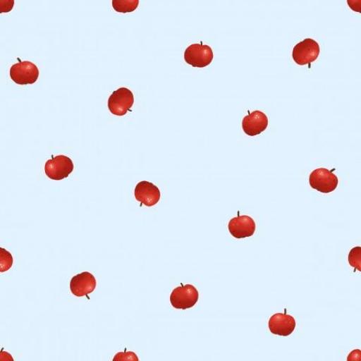 MINI MANZANAS FONDO AZUL    (  en 10 tejidos distintos )  [0]