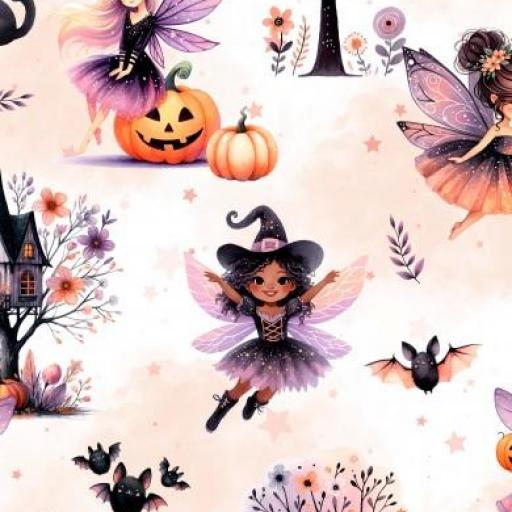   BRUJAS Y CALABAZAS  HALLOWEEN   ( EN 10 TEJIDOS DISTINTOS )