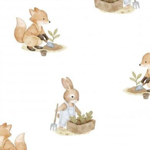 ANIMALES  EN EL JARDÍN  BLANCO   ( EN 10 TEJIDOS DISTINTOS )
