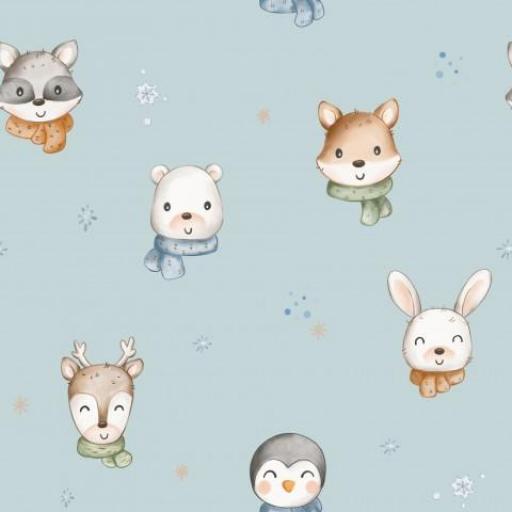 ANIMALITOS DE INVIERNO AZUL   ( EN 10 TEJIDOS DISTINTOS ) [0]