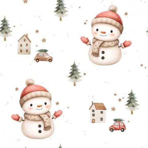 MUÑECO DE NIEVE NAVIDAD ( EN 10 TEJIDOS DISTINTOS )