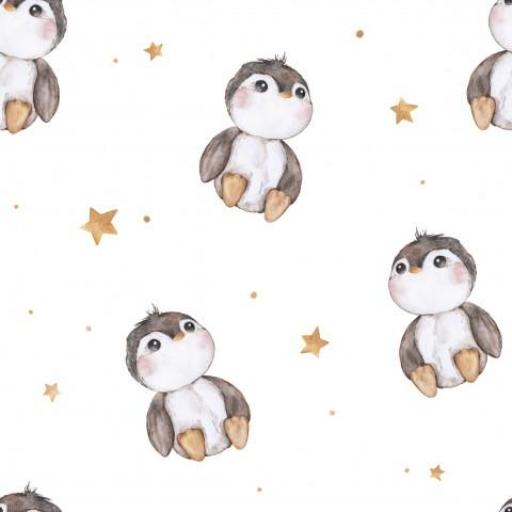 PINGÜINOS Y ESTRELLAS BLANCO       ( EN 10 TEJIDOS DISTINTOS ) [0]