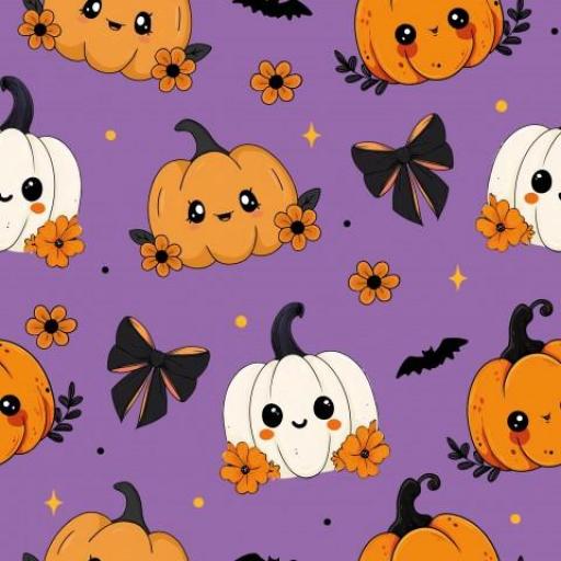 CALABAZAS Y LAZOS  MORADO    ( EN 10 TEJIDOS DISTINTOS )  [0]