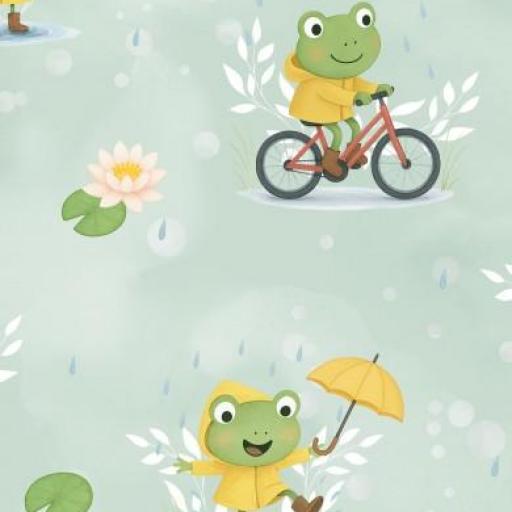 RANA BAJO LA LLUVIA    ( EN 10 TEJIDOS DISTINTOS ) [0]