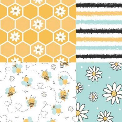 FANTASÍA DE PATCHWORK AMARILLO/TURQUESA       ( EN 10 TEJIDOS DISTINTOS )  [0]