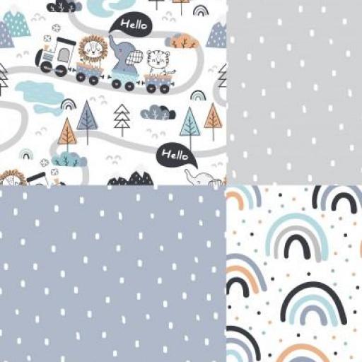 FANTASÍA DE PATCHWORK AZUL/GRIS      ( EN 10 TEJIDOS DISTINTOS )  [0]