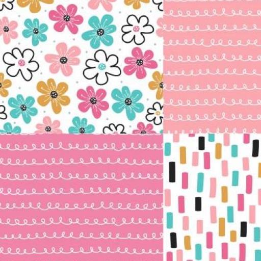 FANTASÍA DE PATCHWORK ROSA      ( EN 10 TEJIDOS DISTINTOS )  [0]