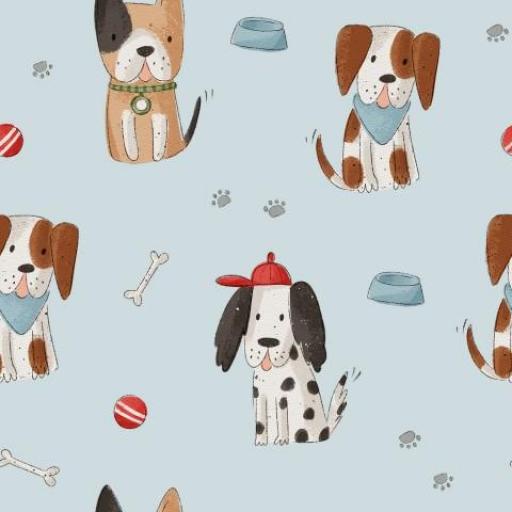 PERROS LINDOS AZUL      ( EN 10 TEJIDOS DISTINTOS )  [0]
