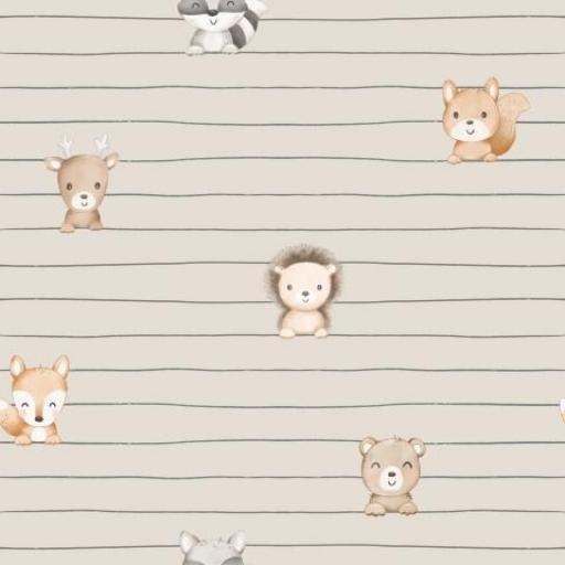 PEQUEÑOS ANIMALES EN RAYAS BEIG       ( EN 10 TEJIDOS DISTINTOS )  [0]