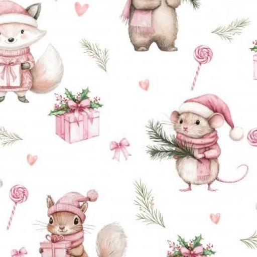 RATONES DE NAVIDAD ROSA     ( EN 10 TEJIDOS DISTINTOS )  [0]