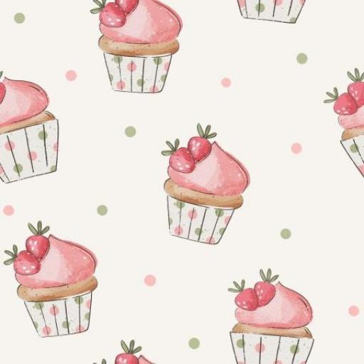 CUPCAKE DE FRESA  ( EN 10 TEJIDOS DISTINTOS )  [0]