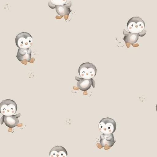 PINGÜINO DE PELUCHE BEIG    ( EN 10 TEJIDOS DISTINTOS ) 