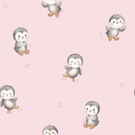 PINGÜINO DE PELUCHE ROSA    ( EN 10 TEJIDOS DISTINTOS ) 