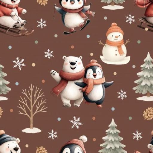 FIESTA DE NAVIDAD CHOCOLATE   ( EN  10 TEJIDOS DISTINTOS)